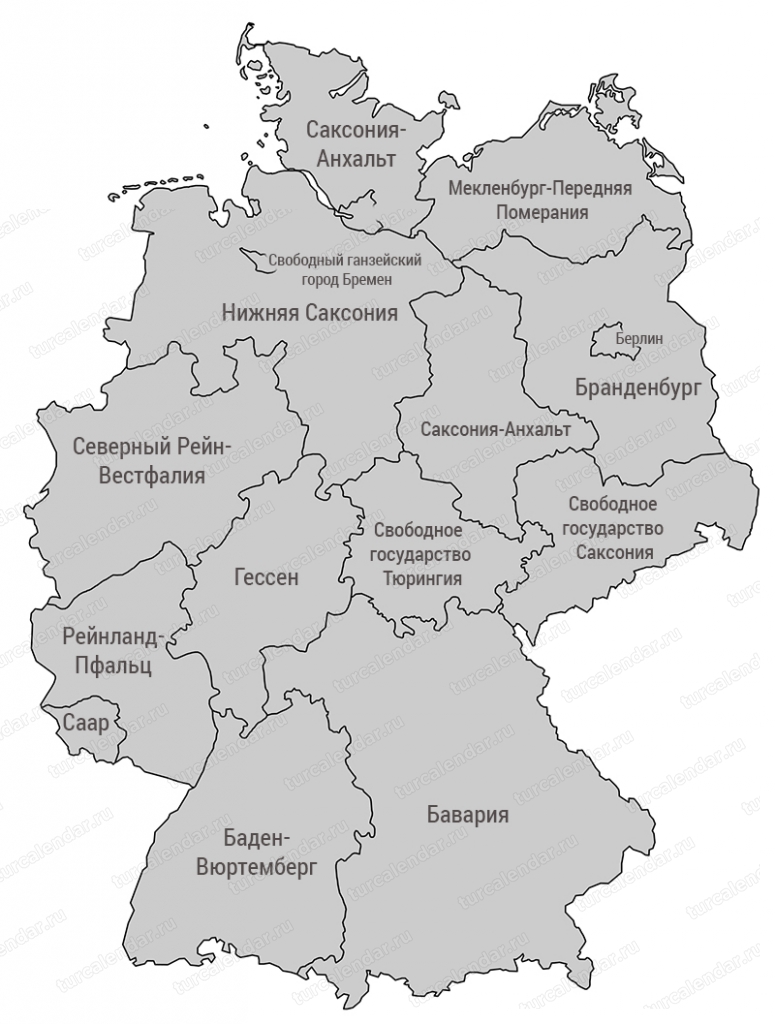 Где находится Германия на карте мира и карте Европы Подробная карта