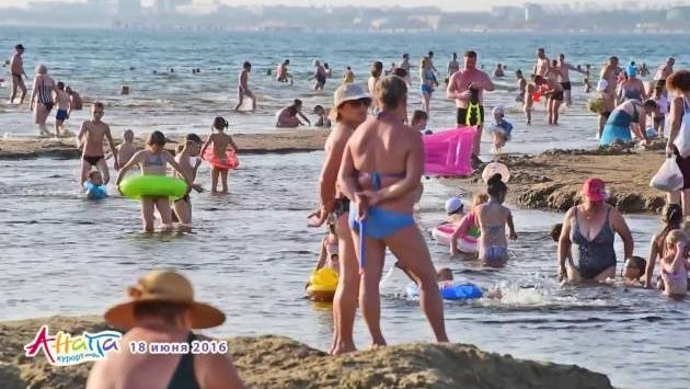 Июнь: Анапа. Погода 18.06.2016 центральный пляж ТЁПЛАЯ ВОДА речка Анапка