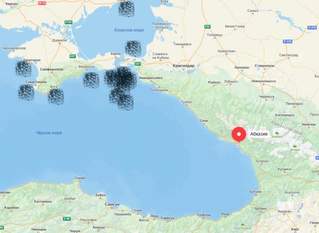 Загрязненные участки на карте Черного моря: в Абхазии пока мазута нет