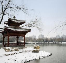 Зимой в Китае холодно, и может выпадать снег